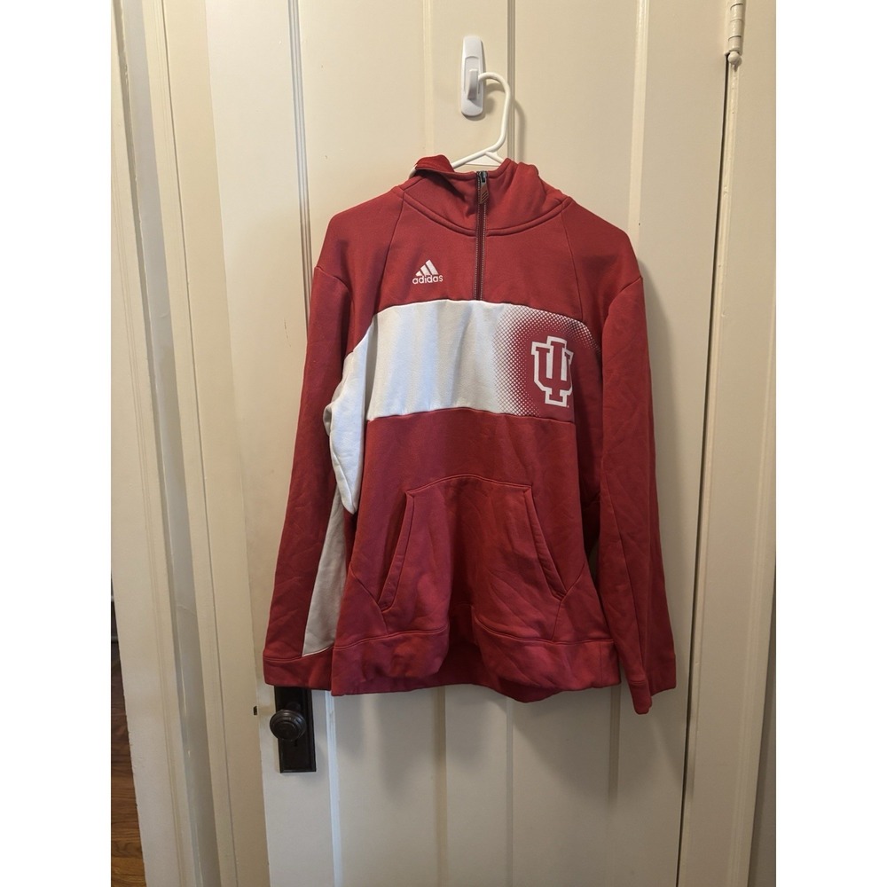 Adidas Indiana‎ University Hoosiers Climawarm Quarter Zip Hoodie Mens Medium Red